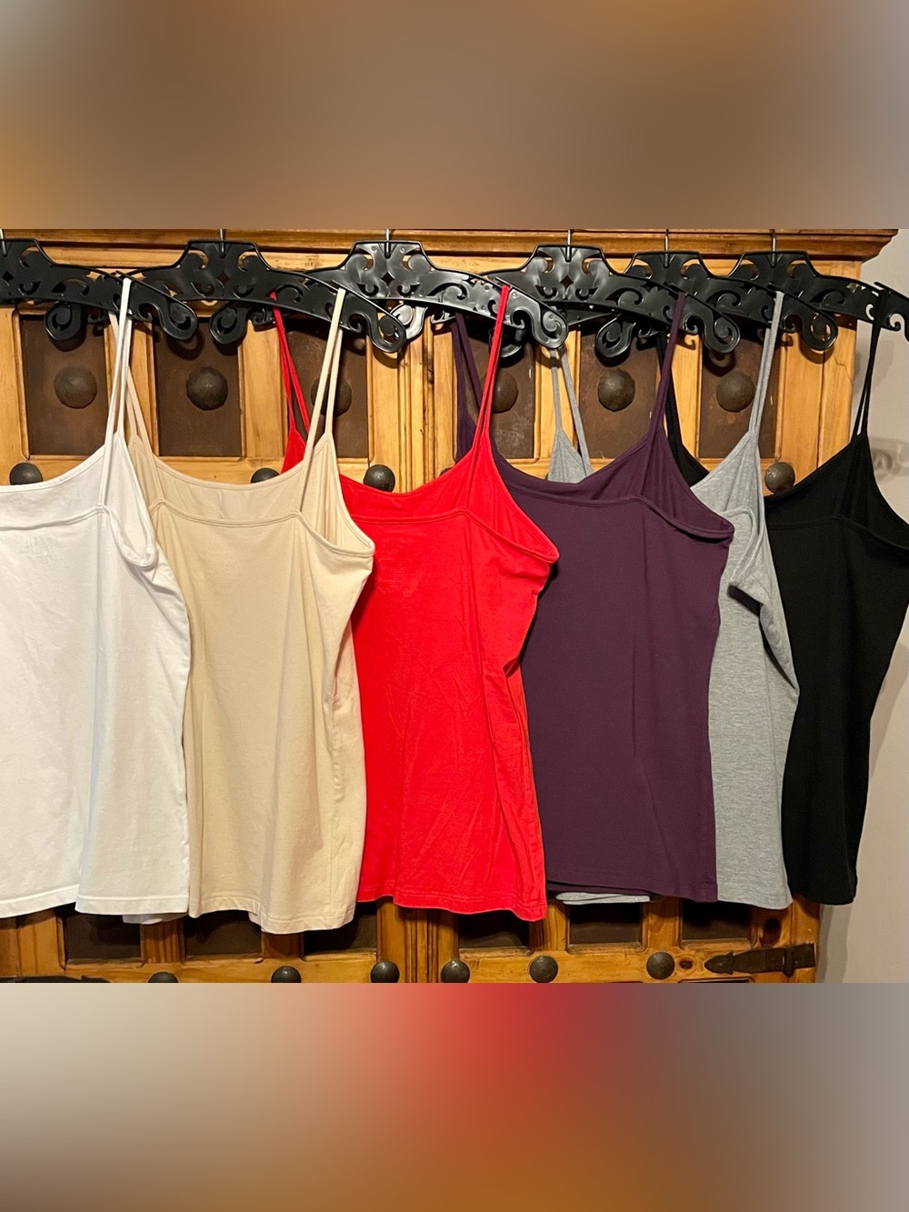 Lot of 6 spaghetti strap cami tops Time and True Size Large - Picture 2 of 8